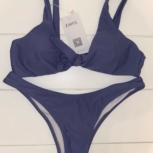Zaful Scrunch Knotted/Tied Bikini Set